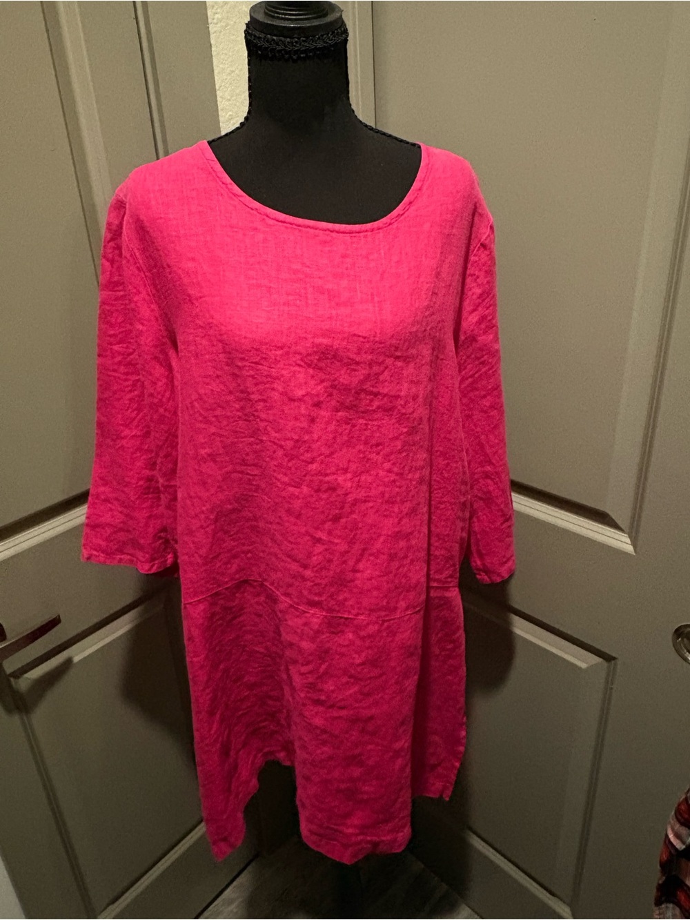 bryn Walker Hot Pink Linen Tunic Top